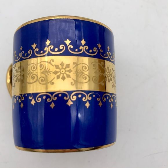 Rosenthal China Portrait Demitasse Tea Cup & Saucer Heavy Gold & Blue - Picture 7 of 12